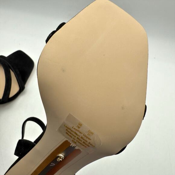 Sam Edelman Womens Kia Heeled Sandal US 7 EU 37 Black Suede NWOB - Picture 13 of 13